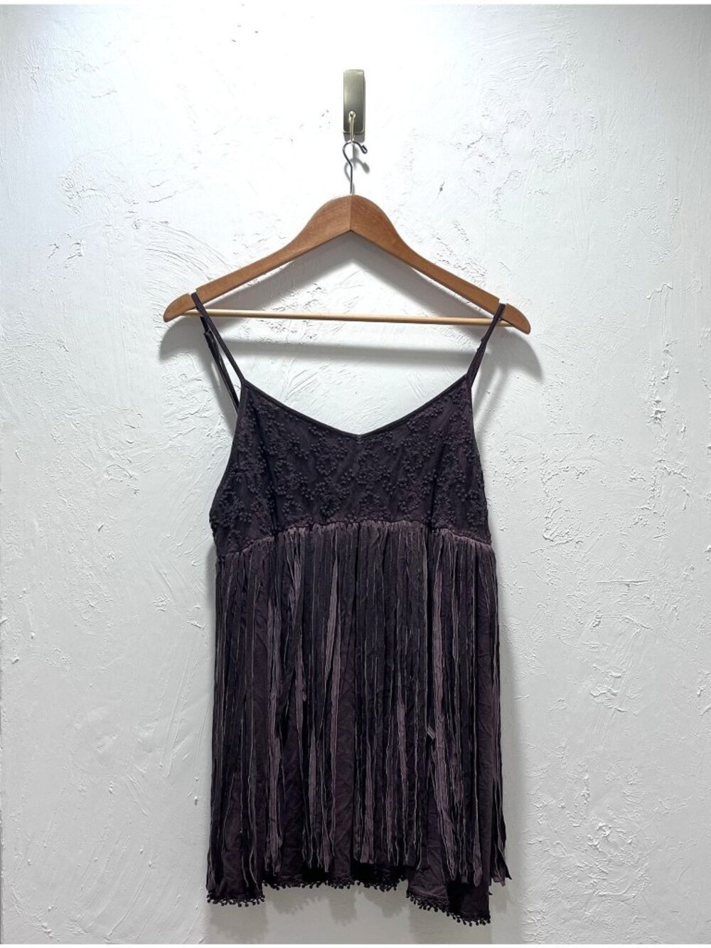 Cowgirl Hardware Womens XL Purple Lace & Fringe Cami Top XL